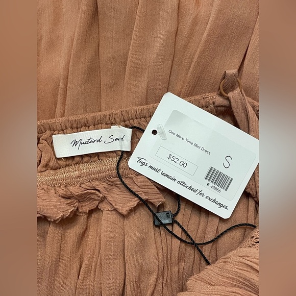 MUSTARD SEED ~ Boutique Cami Ruffle Mini Dress NWT Small‎ Rose Color - Picture 11 of 15